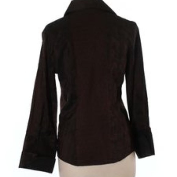 Naracamicie brown sateen French Cuff Button Down Tapestry Shirt/Blouse/Top 10 - Picture 2 of 2